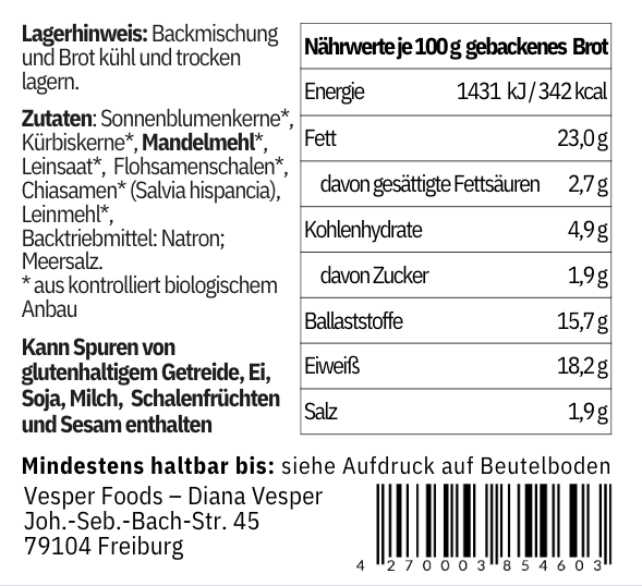 Keto Paleo Bio Brotmix