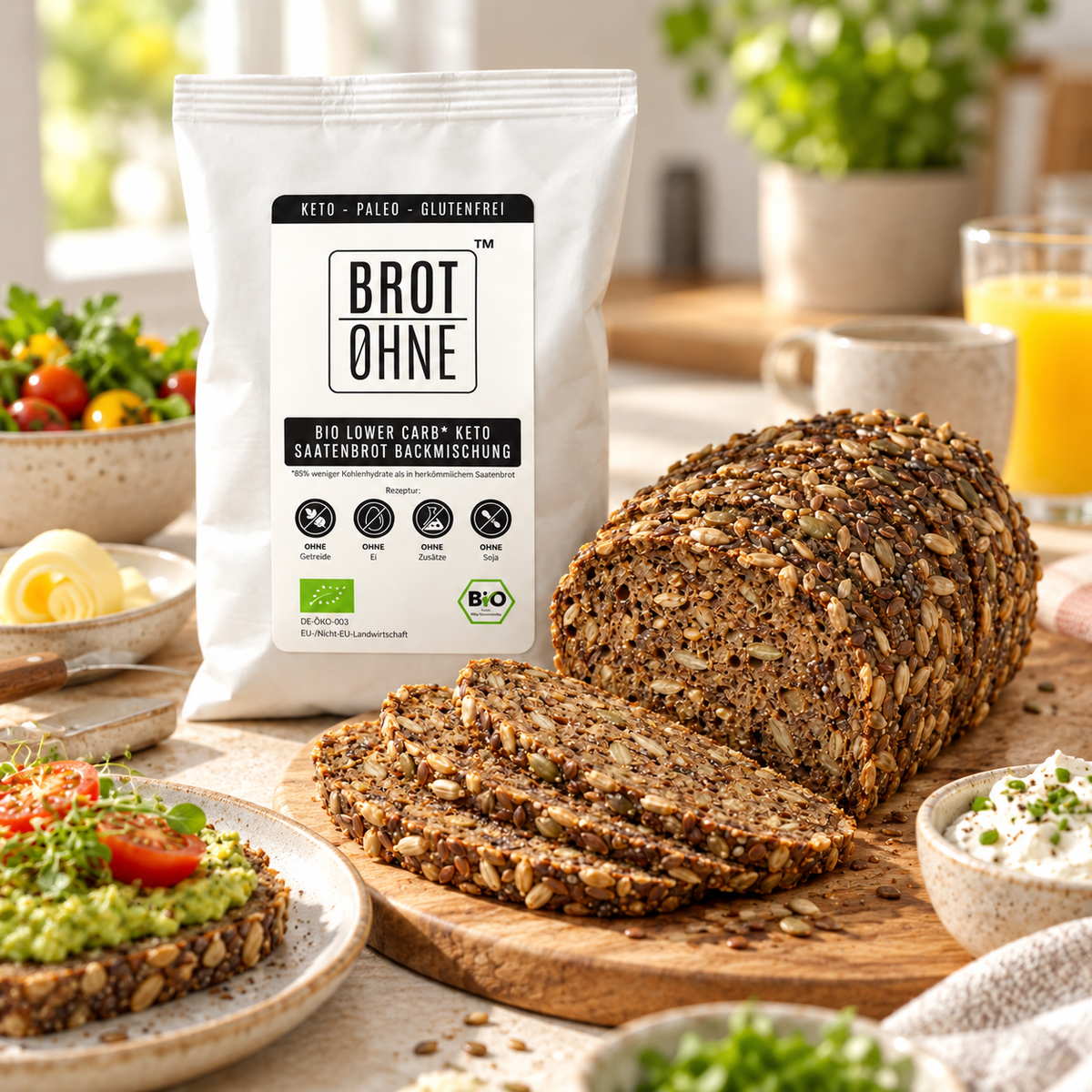 Bio-Keto-Brotbackmischung ohne Getreide